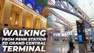 Walking NYC  Penn Station to Times Square amp Grand Central Terminal July 2021 [upl. by Lambard]