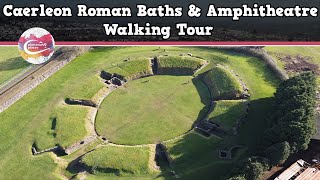 CAERLEON ROMAN BATHS amp AMPHITHEATRE WALES  Walking Tour  Pinned on Places [upl. by Ddej]