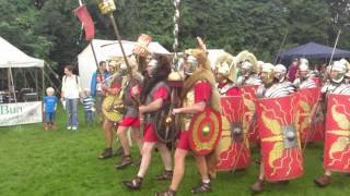 Roman Reenactment at the Amphitheatre in Caerleon Marching In [upl. by Christianna734]